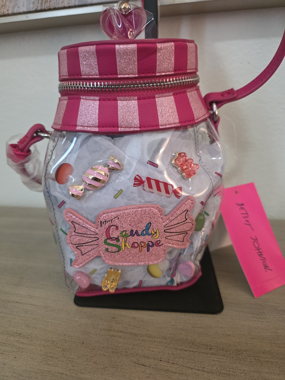 Betsy Johnson Candy Shoppe Clear Pink Bag NWT - Picture 3 of 10